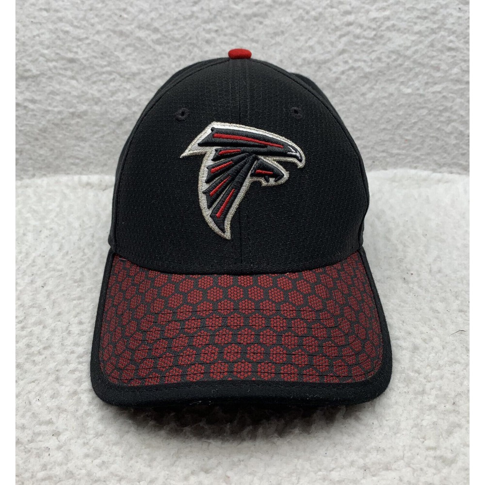 New Era Atlanta Falcons Fitted Hat Mens S/M Black Red NFL Football 39Thirty Dad